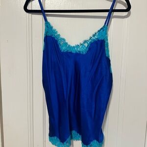 Badgley Mischka Vintage Blue and Teal Lace Cami